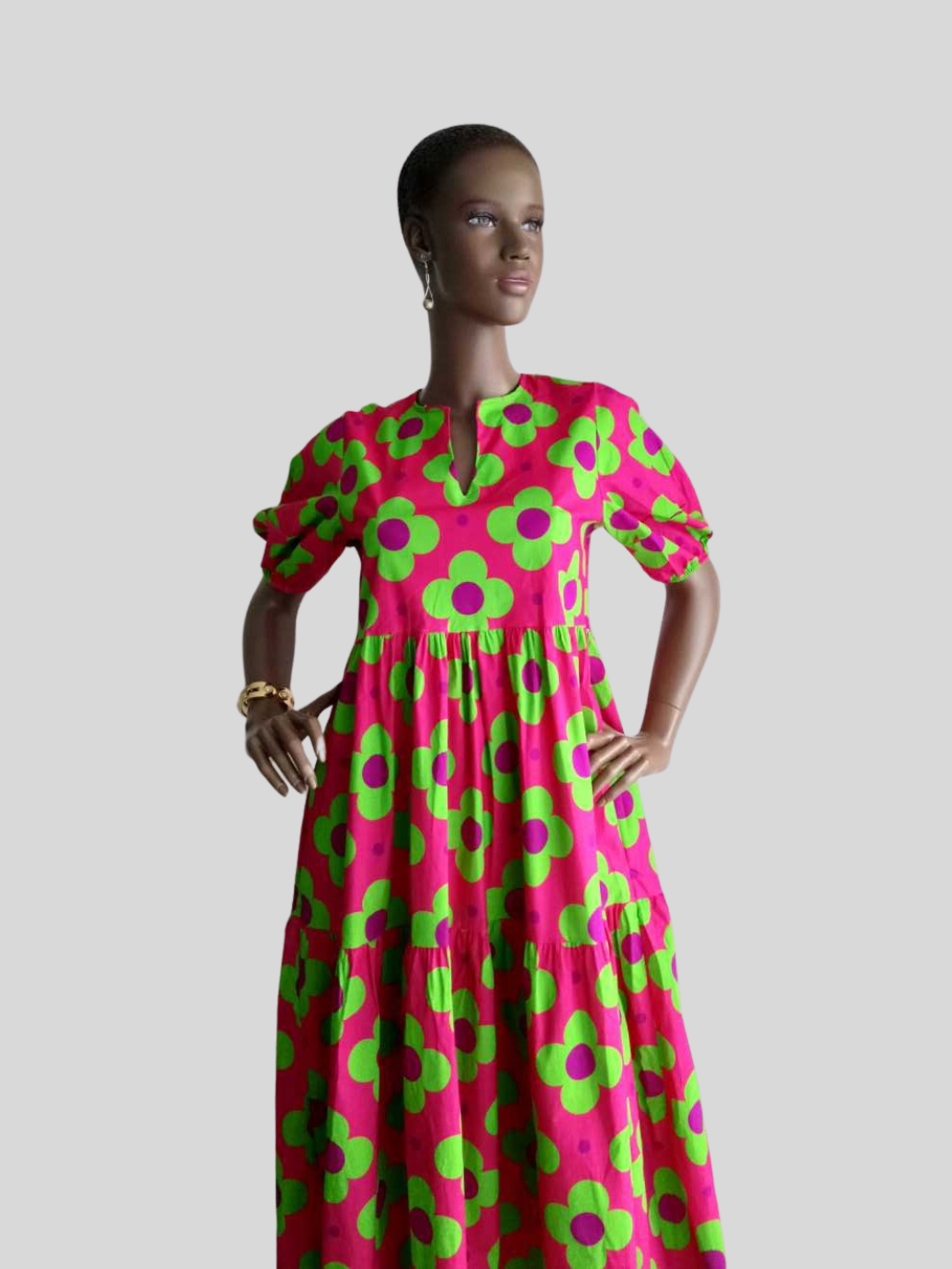 Robe CORAIL ROUGE imprimée à fleurs
