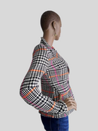 Veste pied de poule aux reflets ORANGE/ROSE