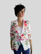 Blazer femme BLANC CASSÉ à fleurs