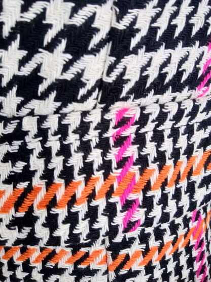 Veste pied de poule aux reflets ORANGE/ROSE