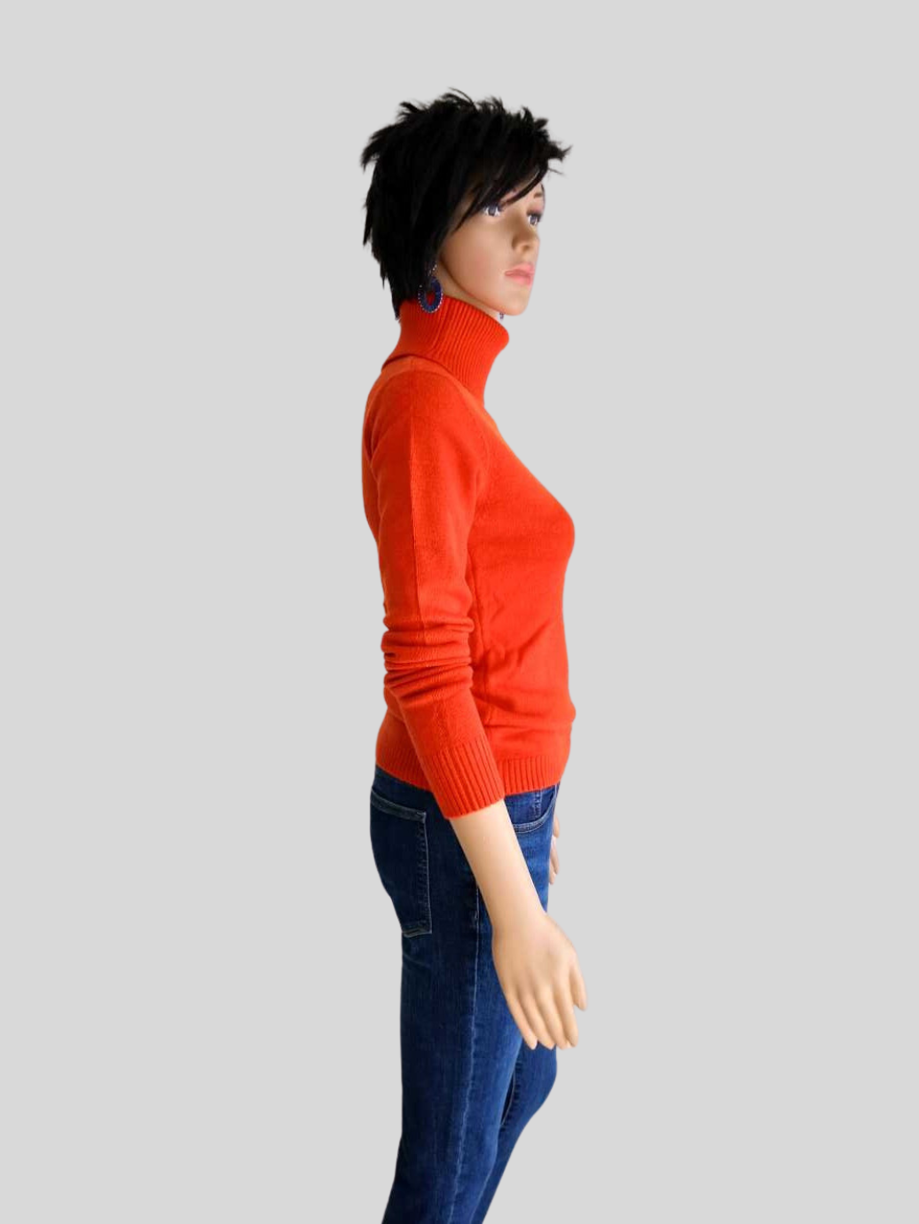 Pull col roulé ORANGE