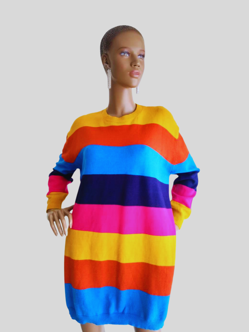 Robe-pull MULTICOLORE à rayures