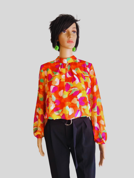 Blouse ORANGE imprimée à fleurs