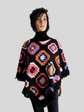 Poncho en laine MULTICOLORE