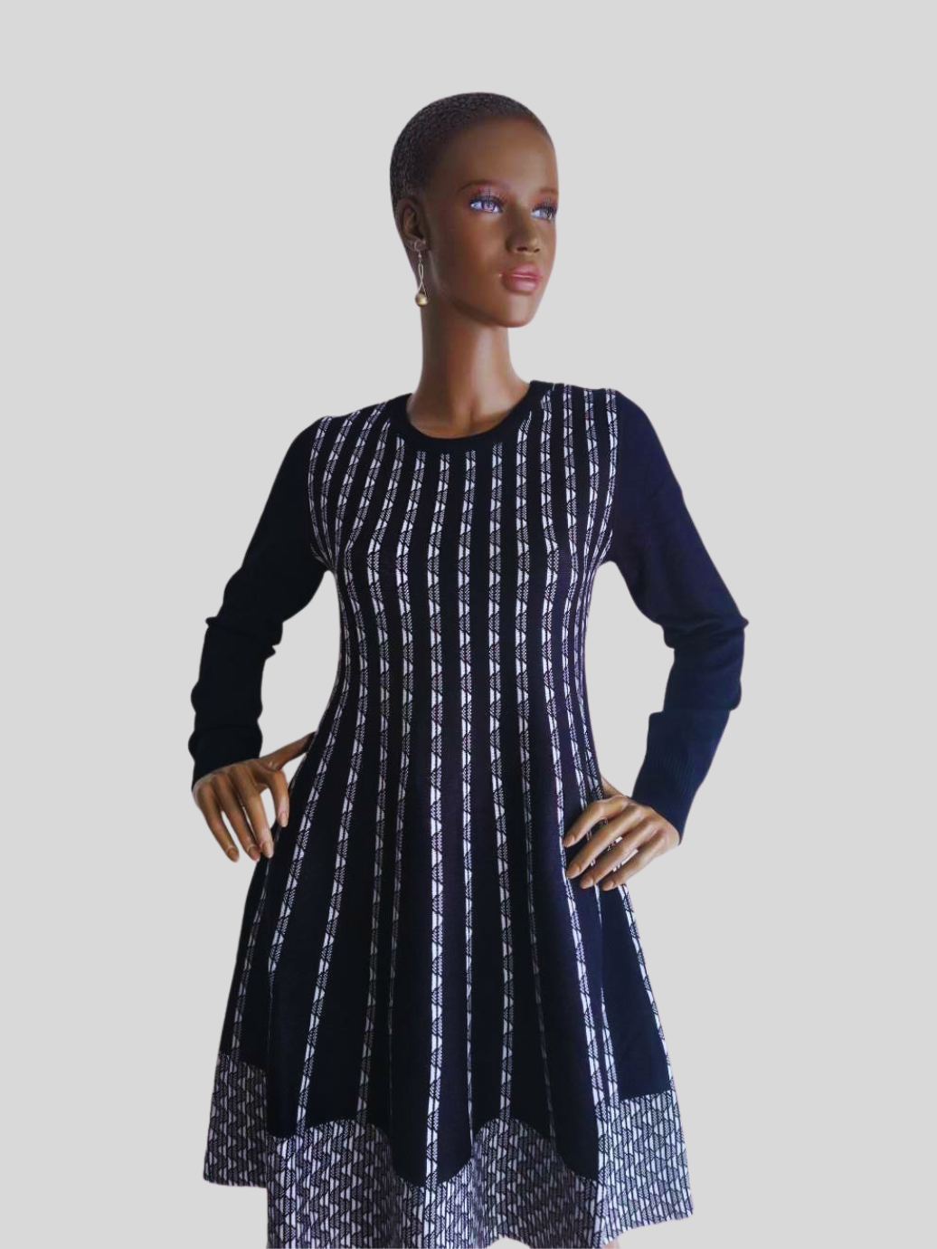 Robe-pull BLEU FONCÉ à rayures