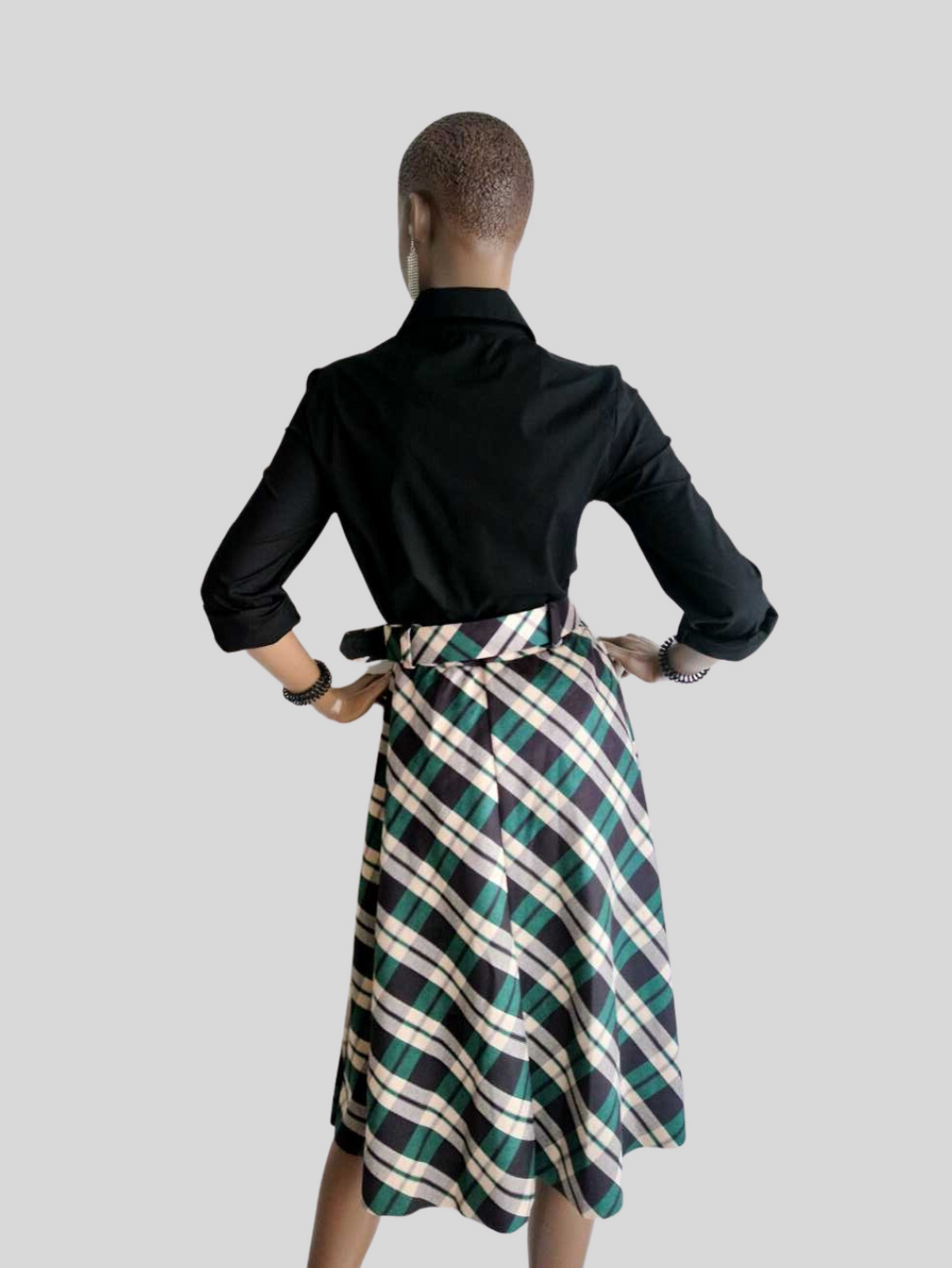 Jupe à carreaux VERT BOUTEILLE