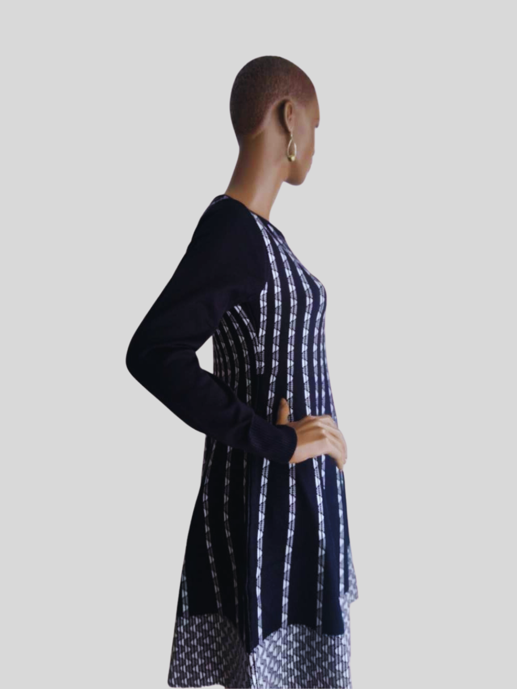 Robe-pull BLEU FONCÉ à rayures