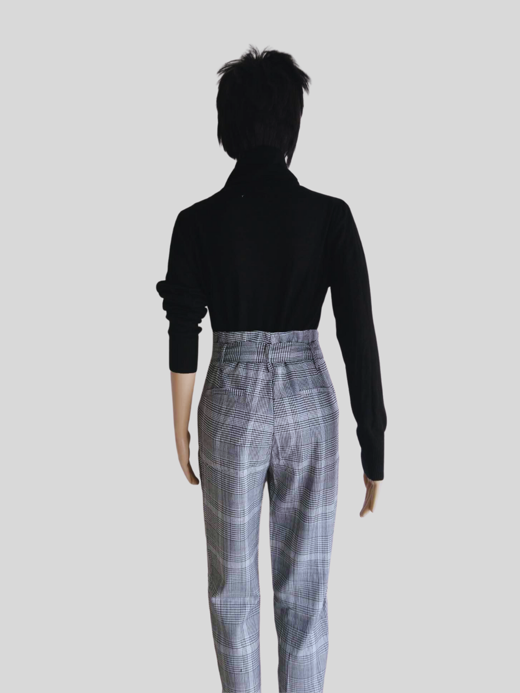 Pantalon GRIS à pinces taille haute
