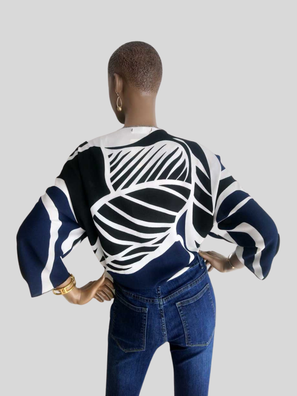 Boléro BLEU imprimé à nouer