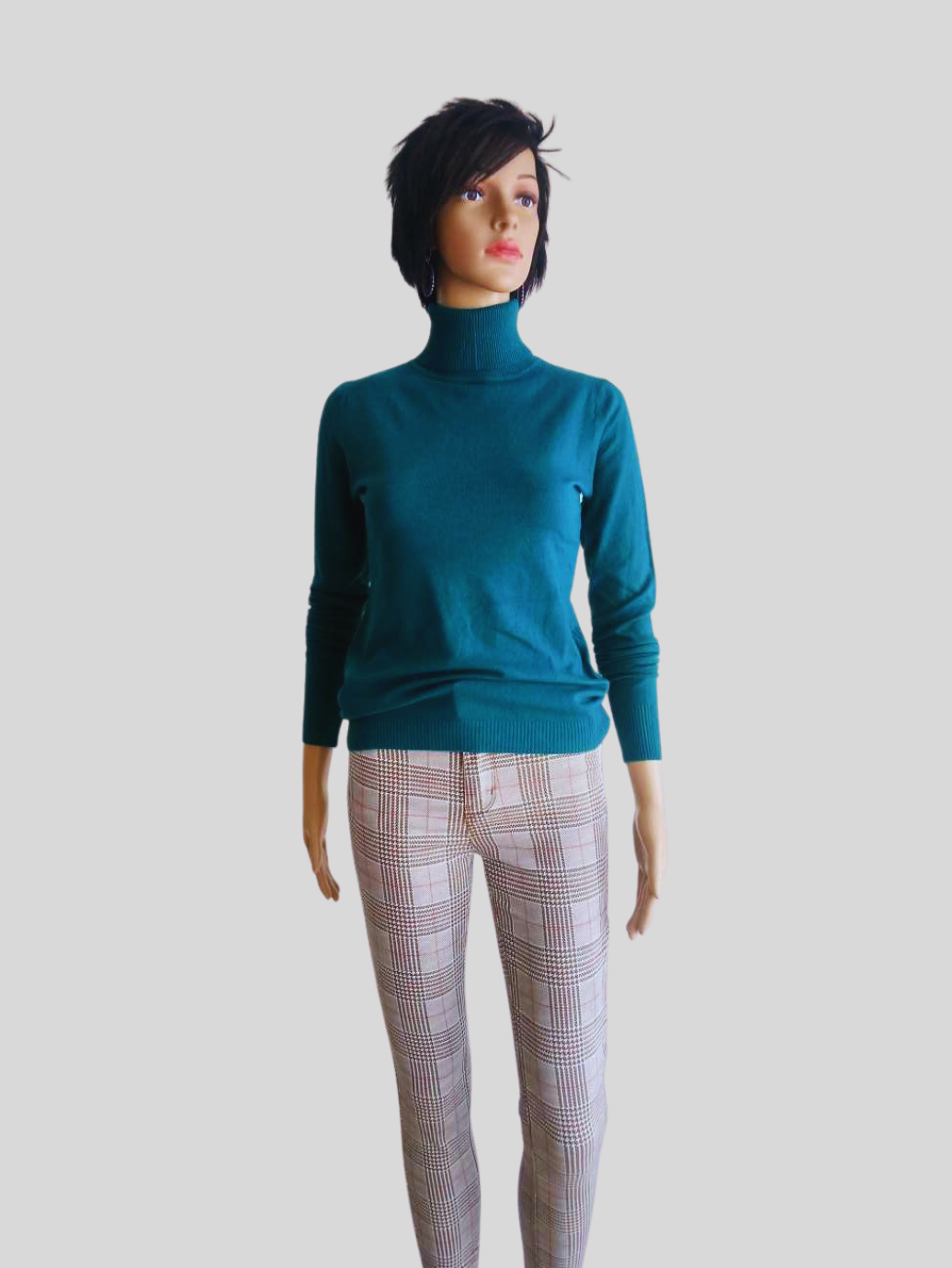 Pull col roulé BLEU SARCELLE
