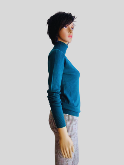 Pull col roulé BLEU SARCELLE