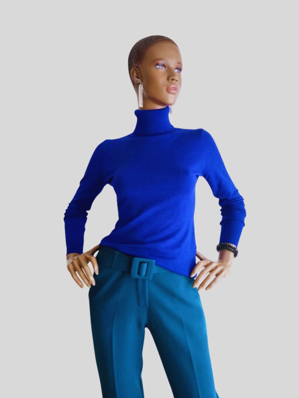 Pull col roulé BLEU ÉLECTRIQUE