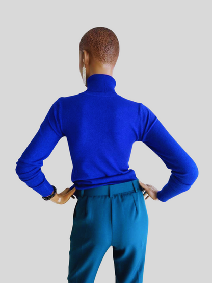 Pull col roulé BLEU ÉLECTRIQUE