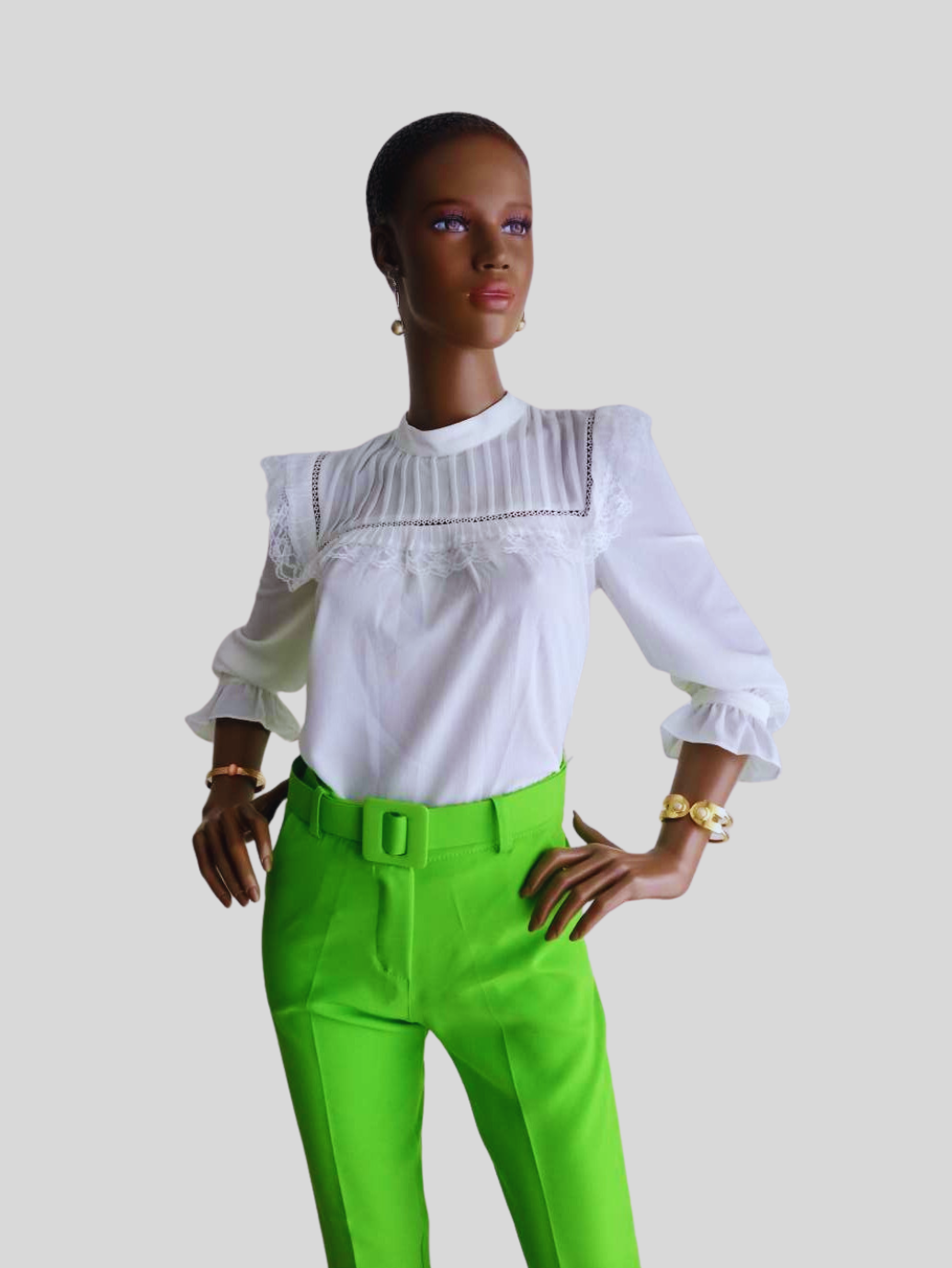 Pantalon VERT POMME élégant