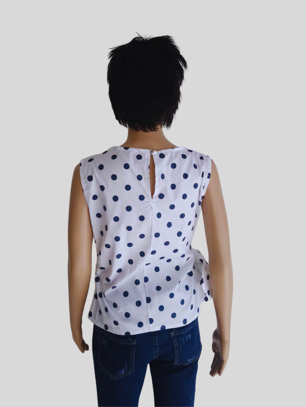 Top BLANC imprimé à pois