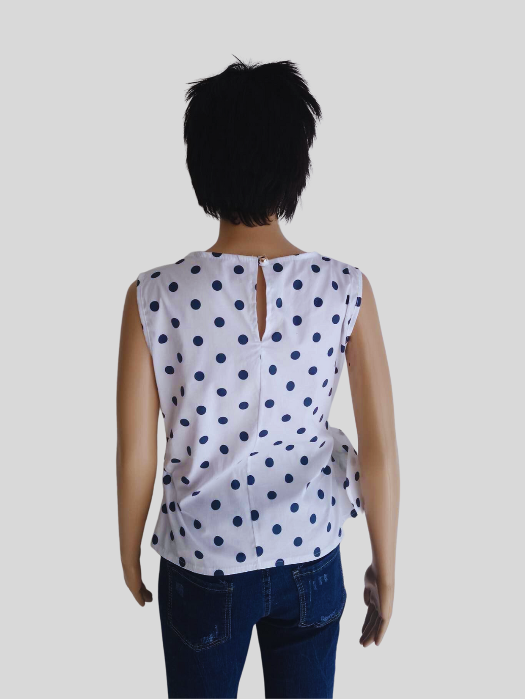 Top BLANC imprimé à pois