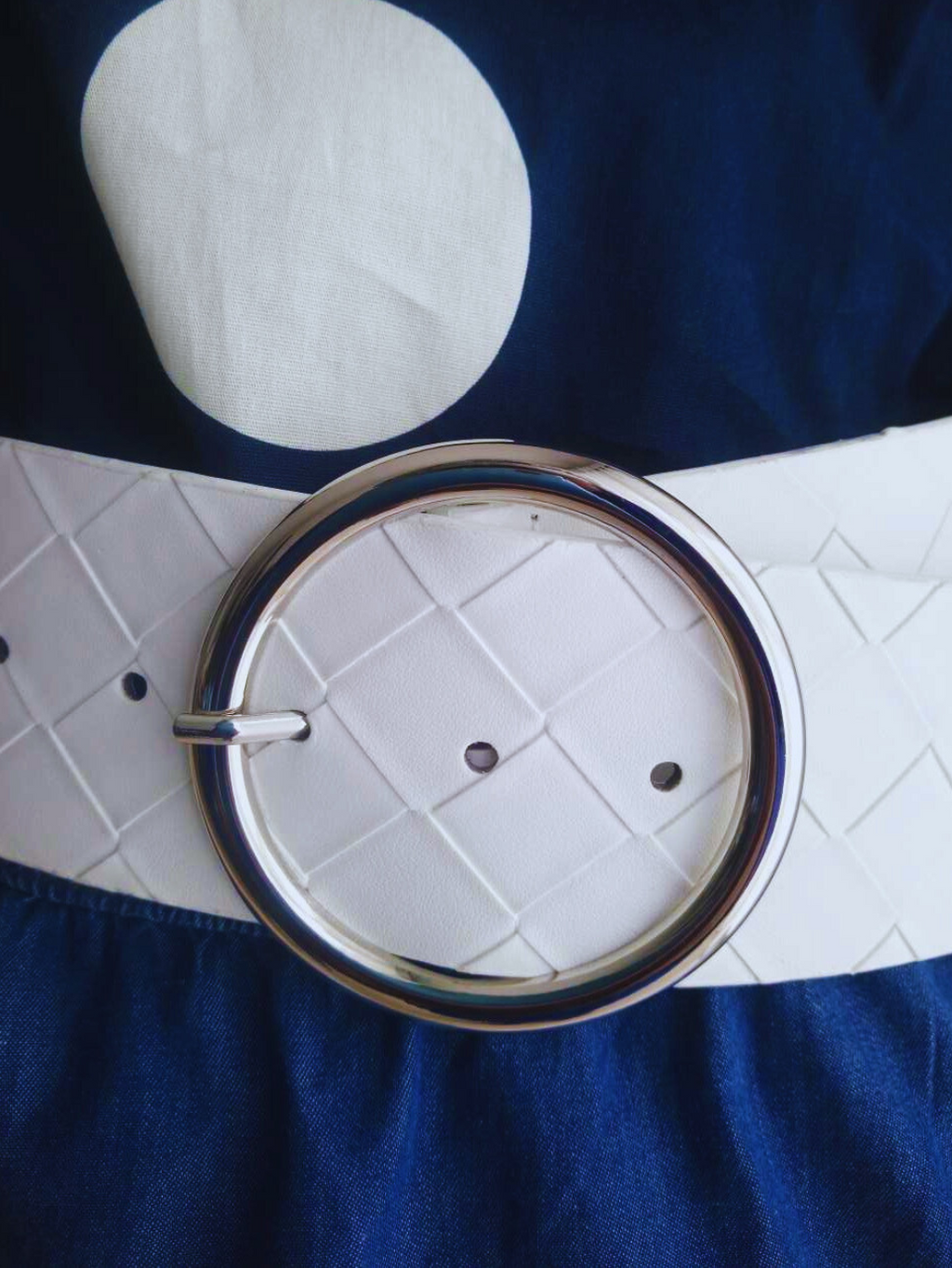 Ceinture large BLANCHE à boucle