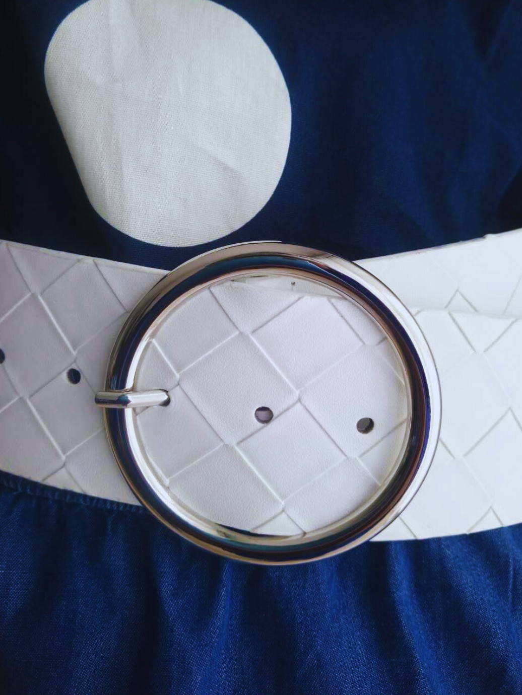 Ceinture large BLANCHE à boucle