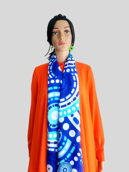 Foulard BLEU ÉLECTRIQUE imprimé