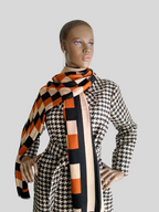 Foulard MARRON imprimé à carreaux