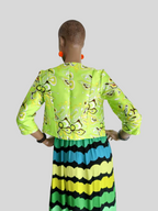 Boléro VERT imprimé à fleurs