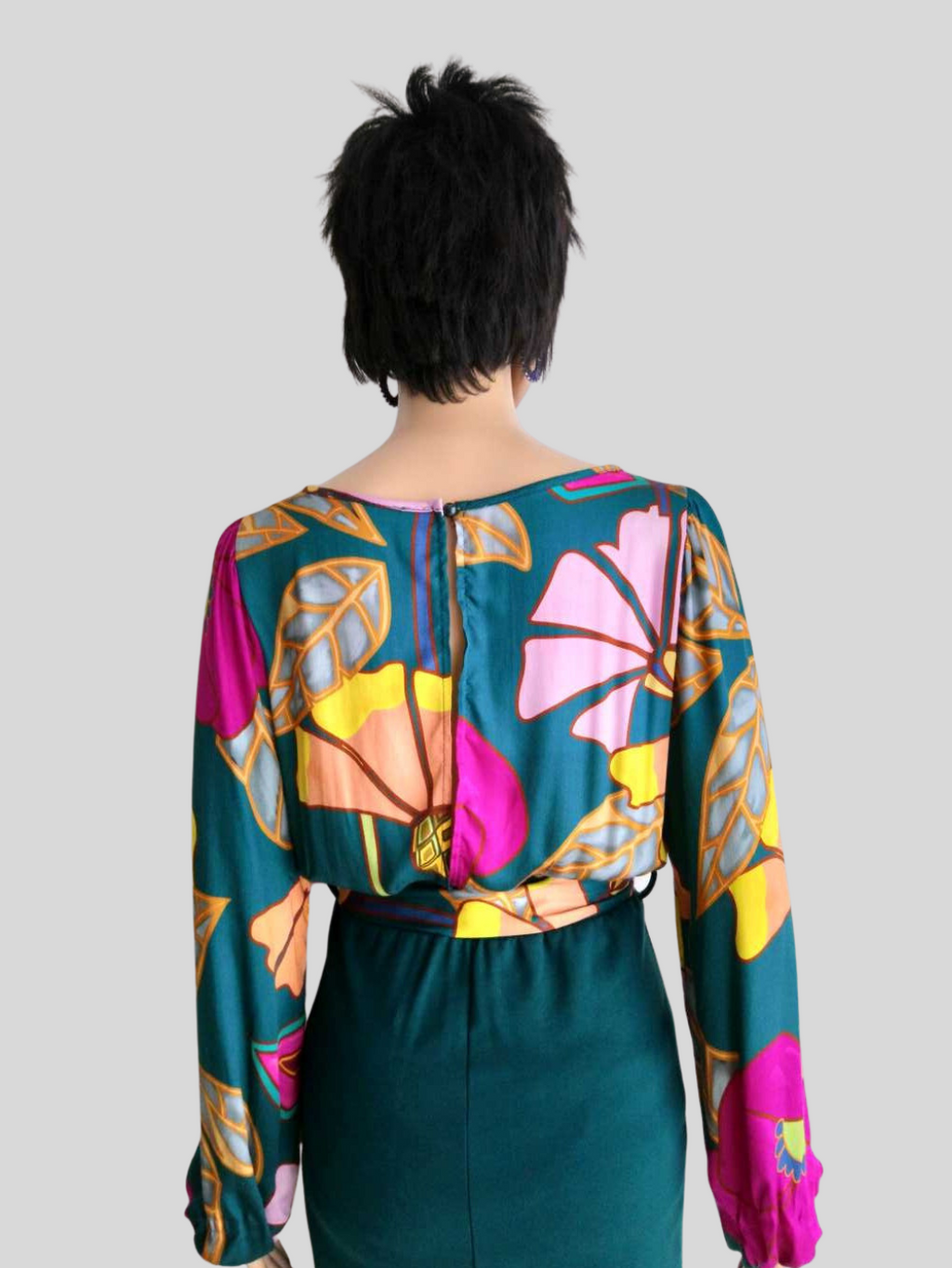 Robe crayon VERTE imprimée à fleurs