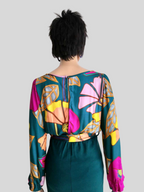 Robe crayon VERTE imprimée à fleurs