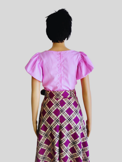 Jupe à carreaux MAUVE