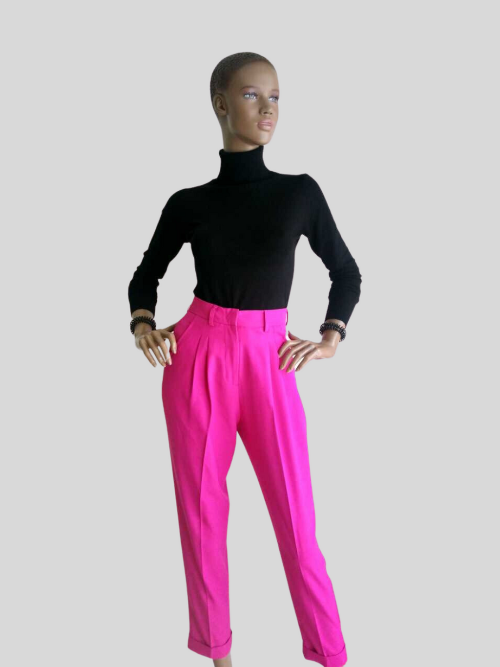 Pull col roulé noir femme