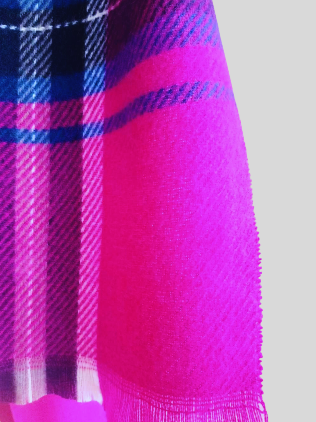 Écharpe ROSE FUCHSIA imprimée à carreaux