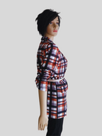 Blazer NOIR/MARRON imprimé à carreaux