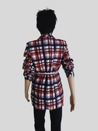 Blazer NOIR/MARRON imprimé à carreaux