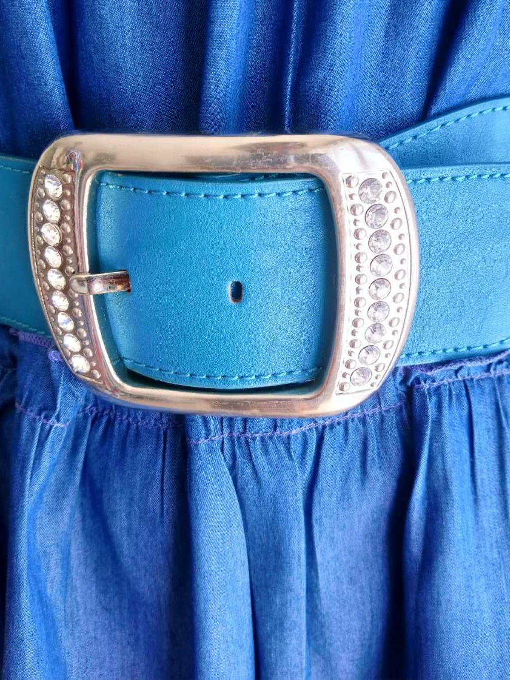 Ceinture large BLEUE à boucle