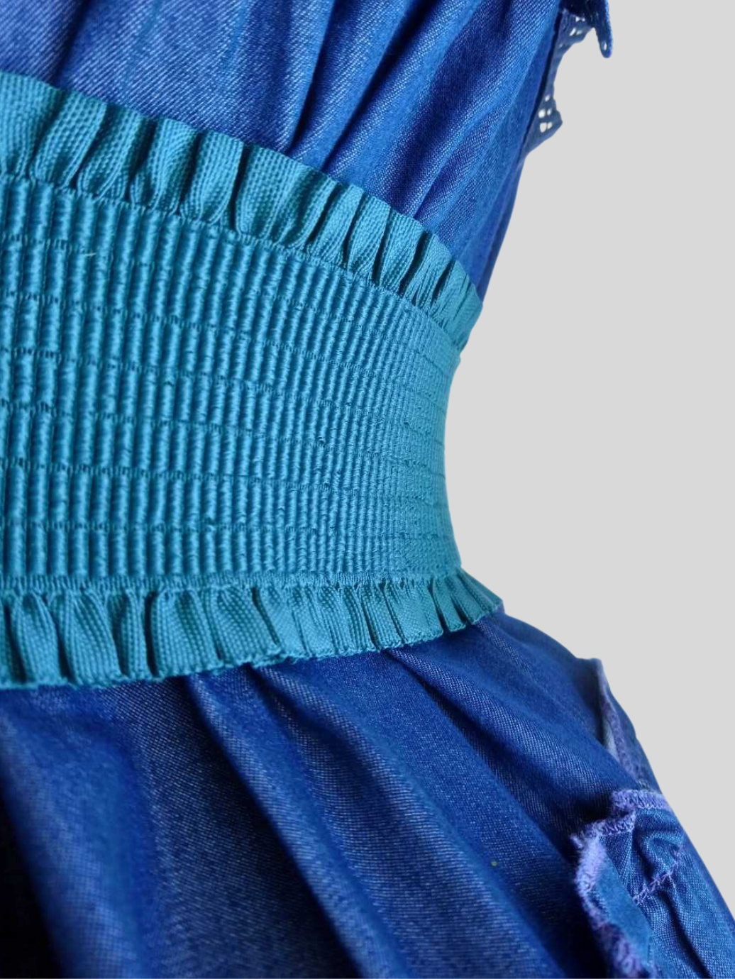 Ceinture large BLEUE à boucle