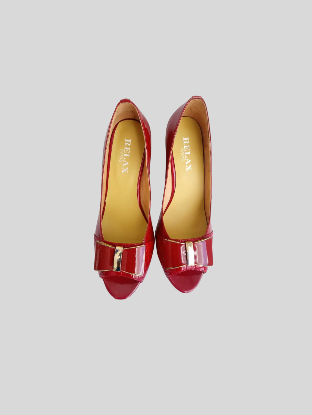 Escarpins à plateforme en vernis ROUGE