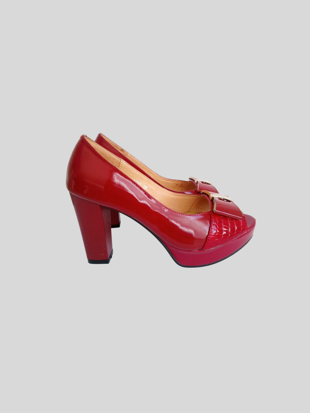 Escarpins à plateforme en vernis ROUGE