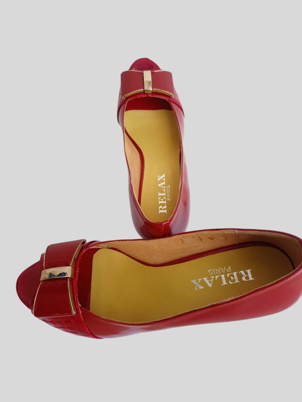 Escarpins à plateforme en vernis ROUGE