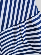 Robe BLEUE dos plongeant imprimée à rayures