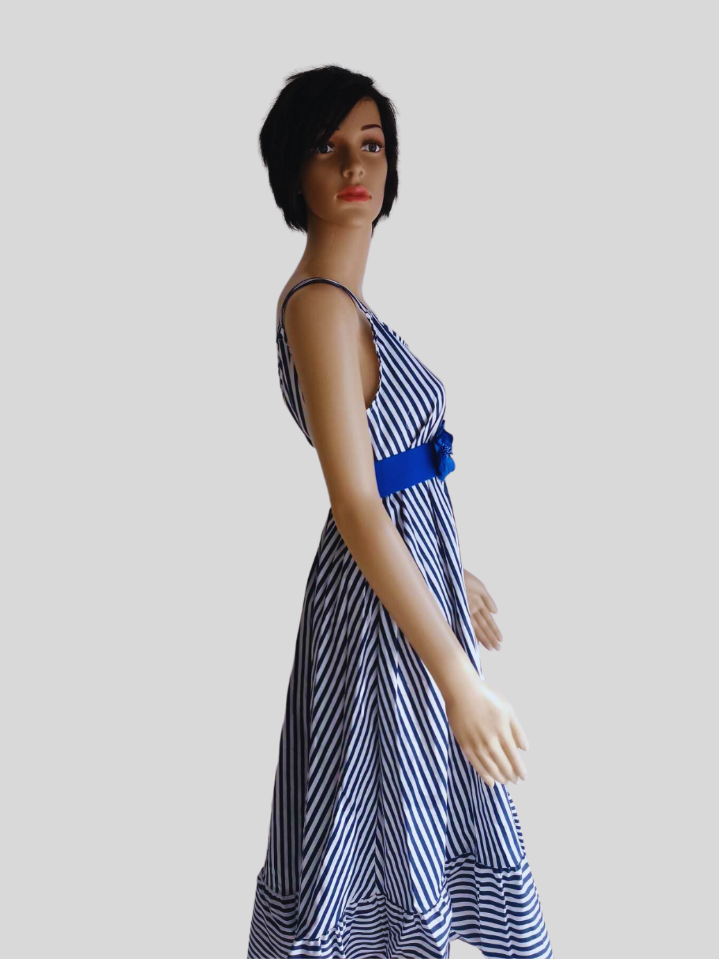 Ceinture large BLEU ÉLECTRIQUE à fleurs