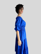 Robe BLEUE ÉLECTRIQUE à volants