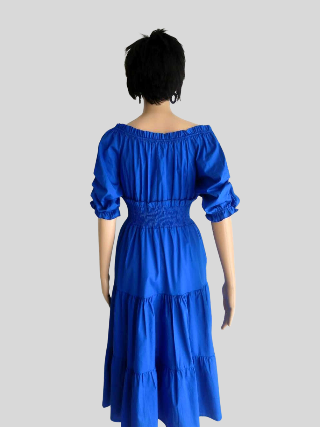 Robe BLEUE ÉLECTRIQUE à volants