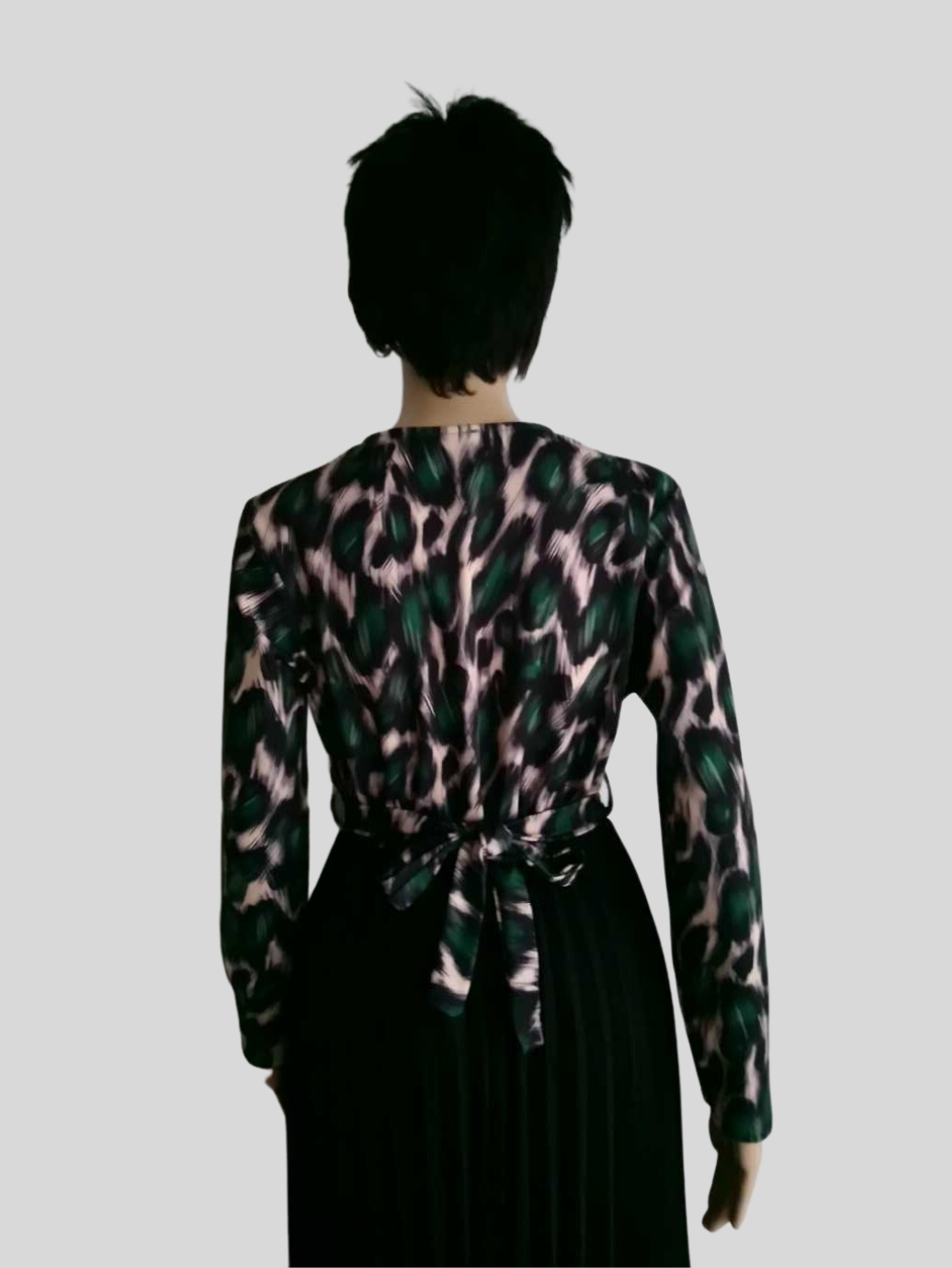 Robe VERT BOUTEILLE imprimée léopard