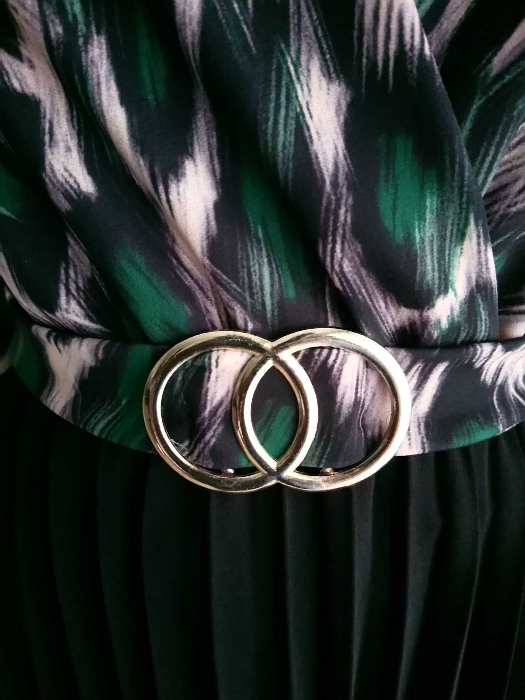 Robe VERT BOUTEILLE imprimée léopard