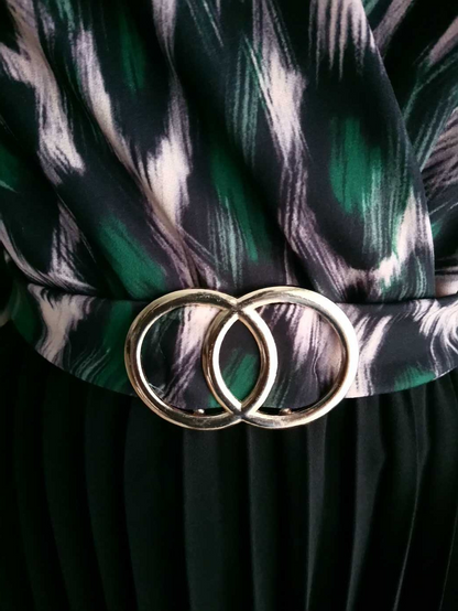 Robe VERT BOUTEILLE imprimée léopard