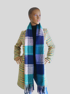 Écharpe VERTE imprimée à carreaux