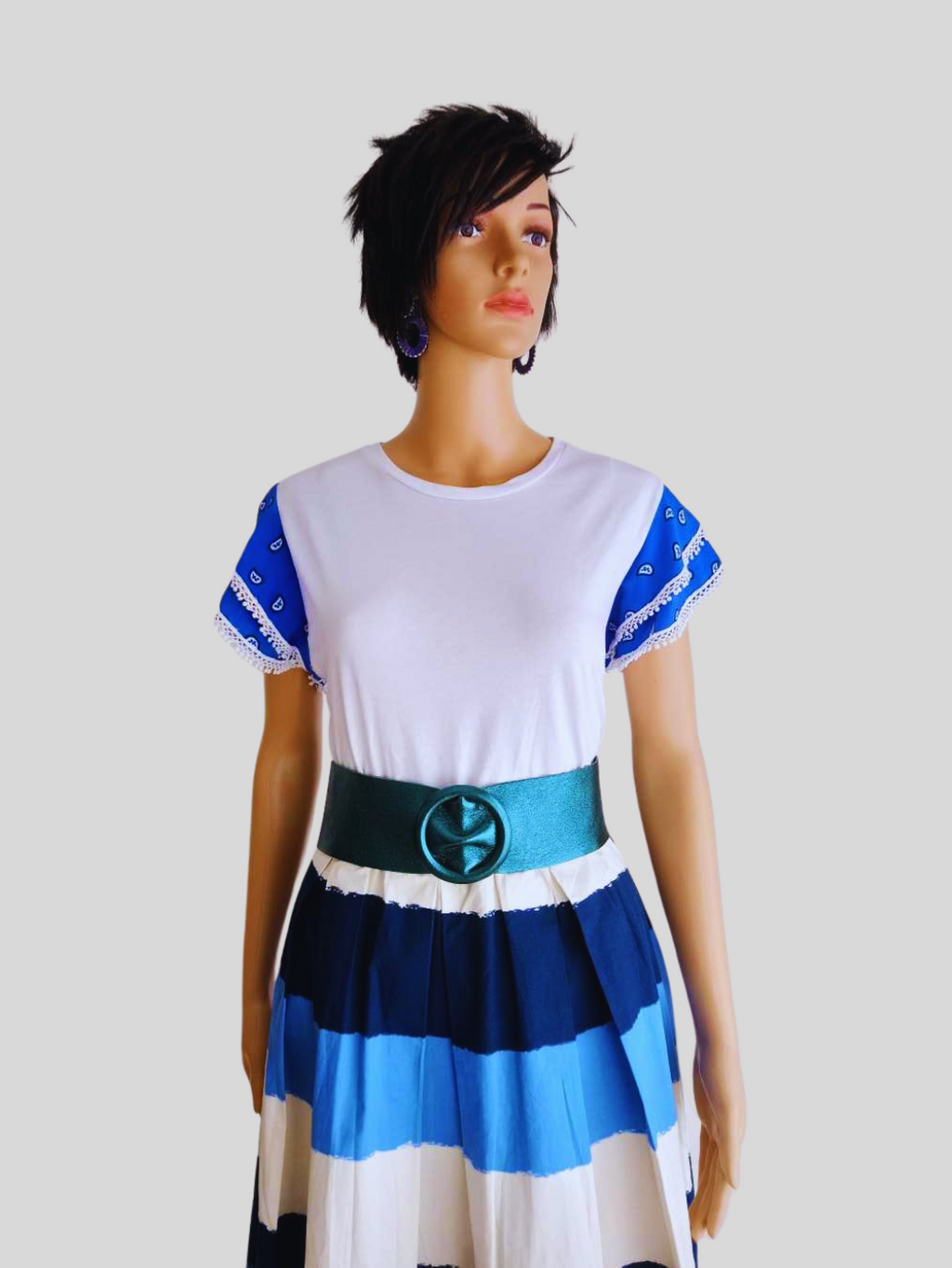 Jupe à rayures BLEUES