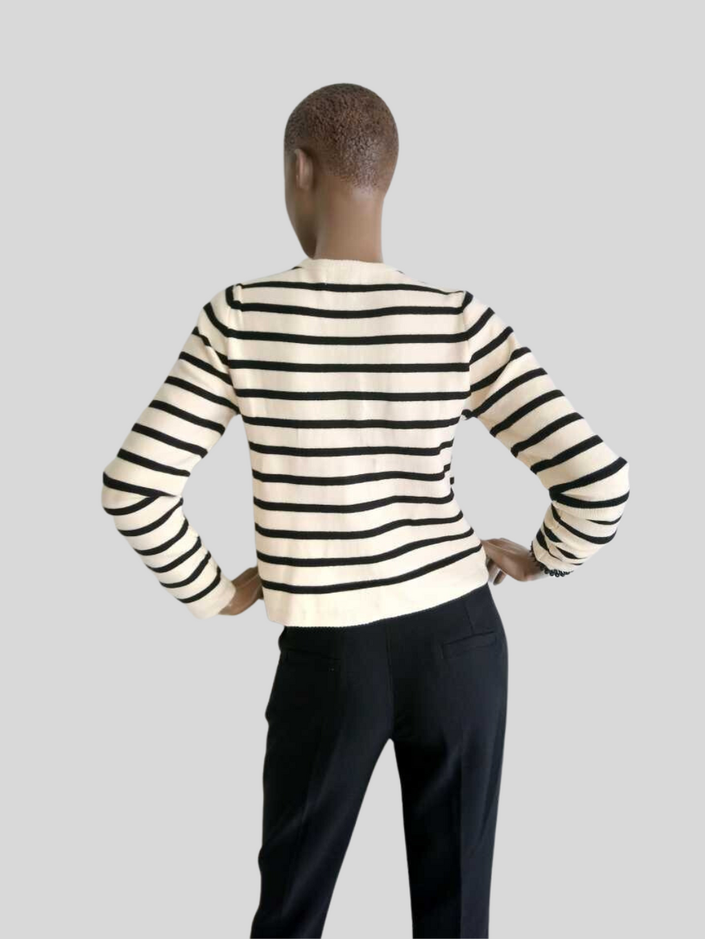 Cardigan BEIGE à rayures