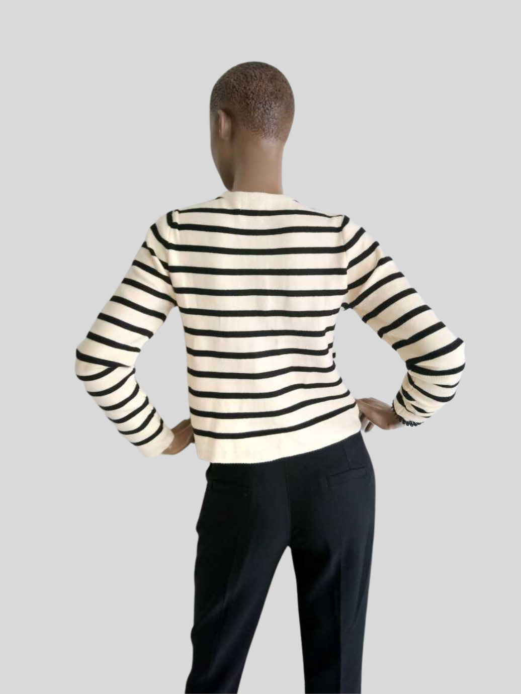 Cardigan BEIGE à rayures