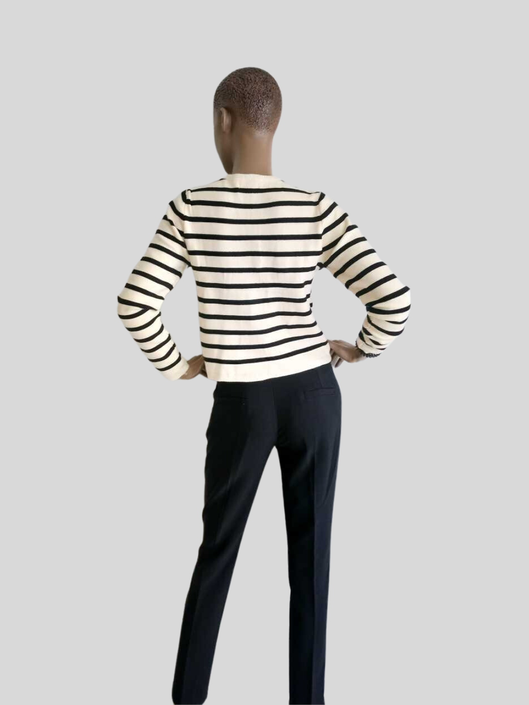 Cardigan BEIGE à rayures