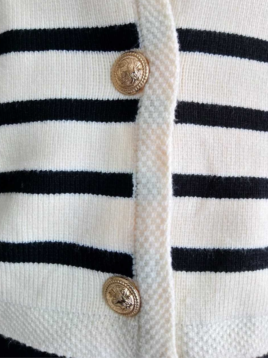 Cardigan BEIGE à rayures